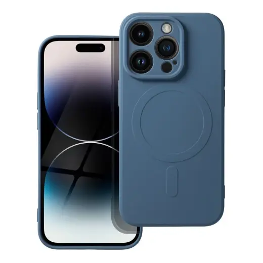 Silicone Mag Cover telefoni ümbris MagSafe toega iPhone 14 Pro sinine