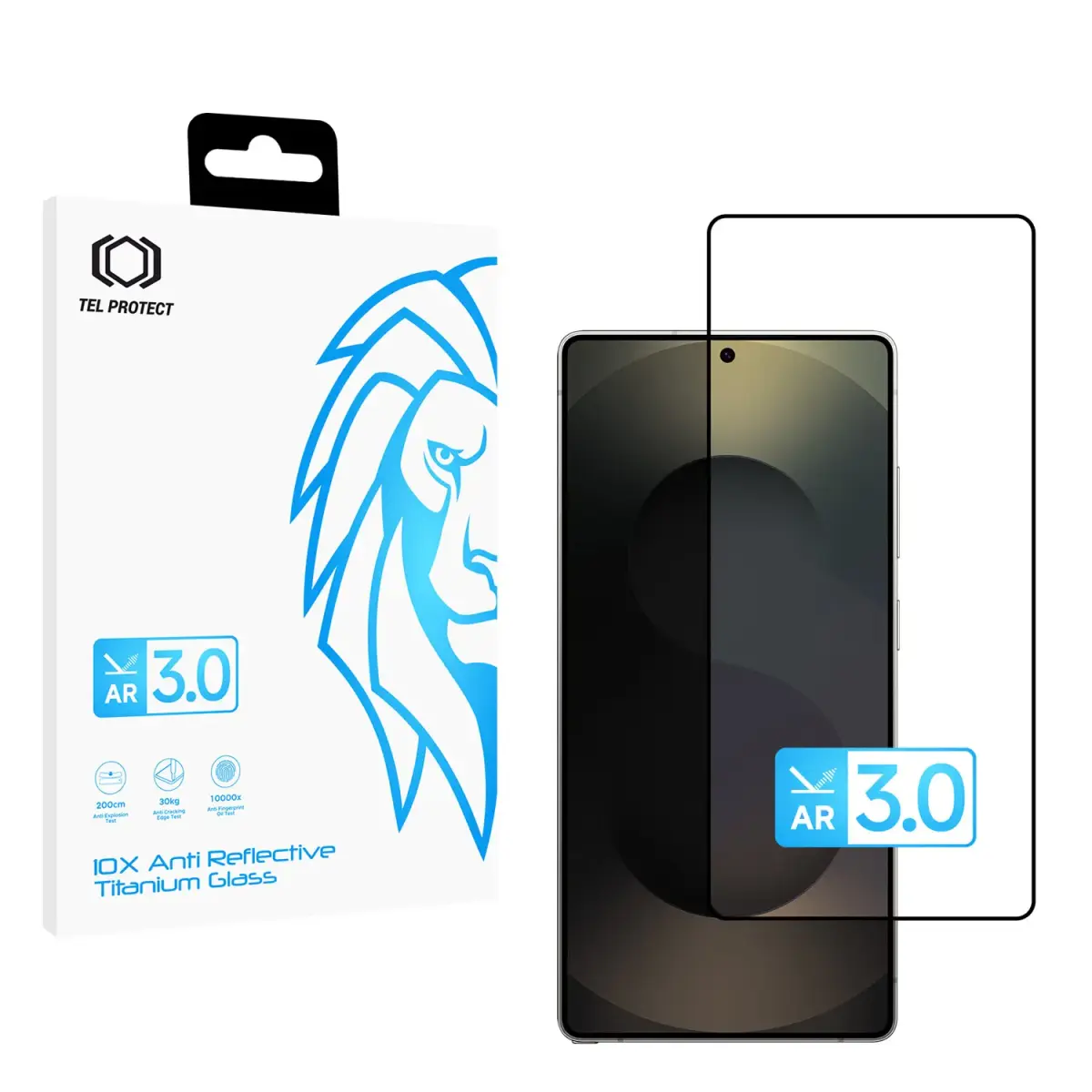 Tel Protect 10X AR 3.0 AntiReflective Titanium aizsargstikls telefona ekrānam Galaxy S25 Ultra