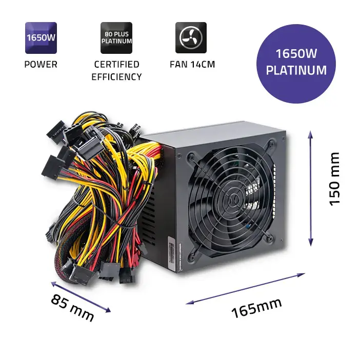 Qoltec ATX 1650W power supply | 80 Plus Platinum
