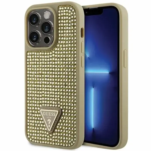 Guess GUHCP14LHDGTPD iPhone 14 Pro 6.1" złoty|gold hardcase Rhinestone Triangle