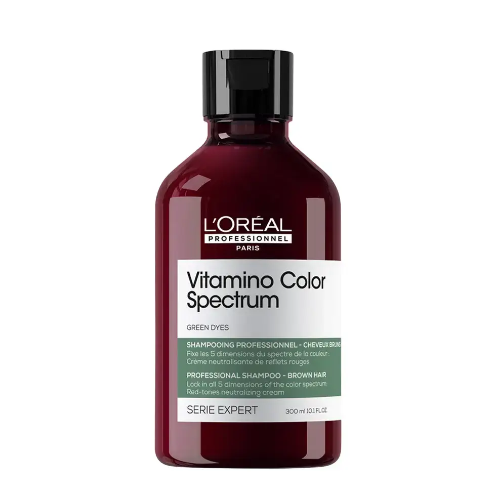 L'Oreal Professionnel, Vitamino Color Spectrum Green, Hair Shampoo, Neutralizing Red Tones, 300 ml