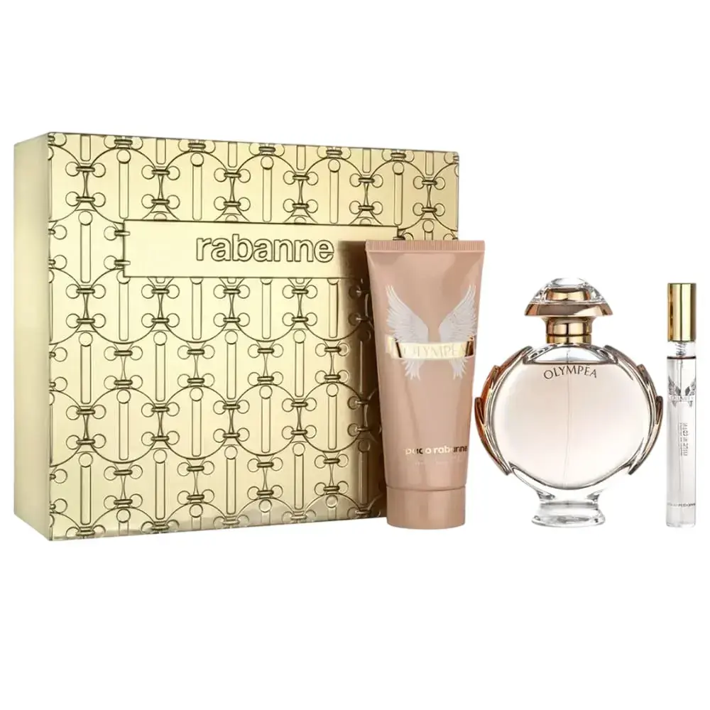 Set Paco Rabanne: Olympea, Eau De Parfum, For Women, 80 ml + Olympea, Eau De Parfum, For Women, 10 ml + Olympea, Body Lotion, 100 ml