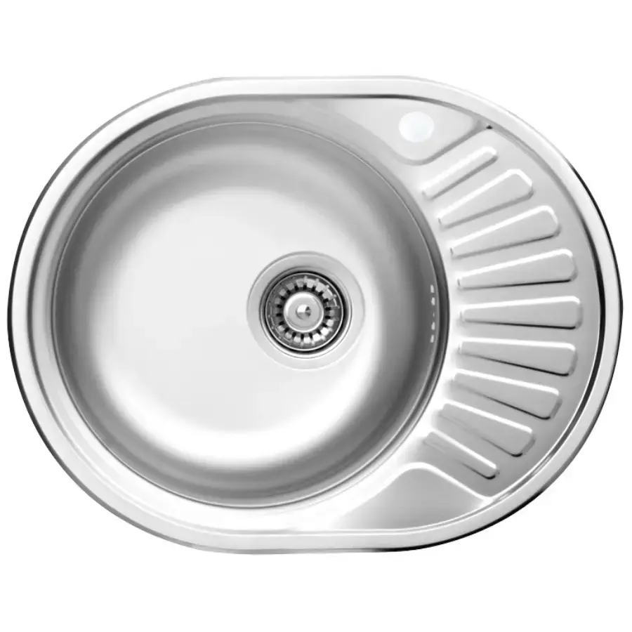AB Kitchen sink 570X450X0.8MM with countertop, left, satin, with siphon