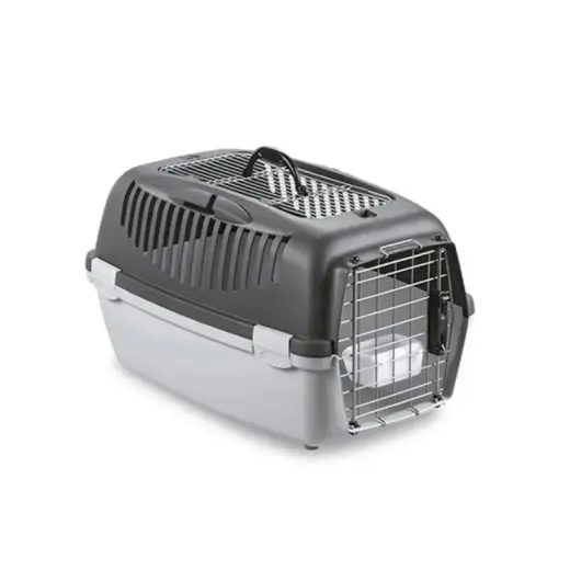 Transportēšanas būris Gulliver 3 Delux Top Free 61x40x38cm tumši pelēks|gaiši pelēks