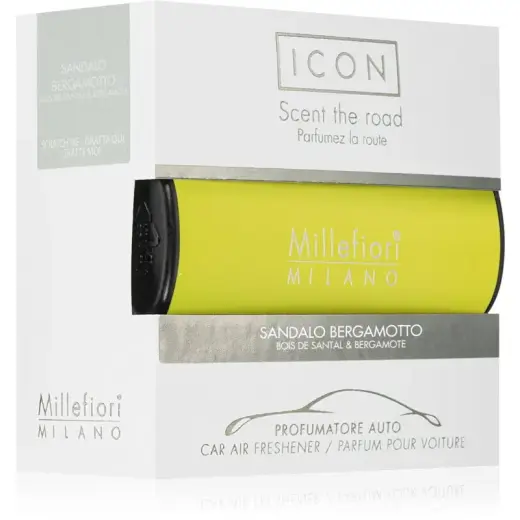 Millefiori Icon Scent the Road Sandalo Bergamotto (sandalwood and Bergamot) - Car Perfume - 47.0 G