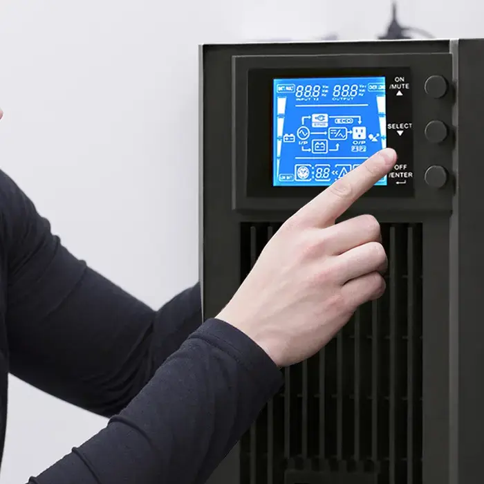 Qoltec Uninterruptible Power Supply UPS On-line | Pure Sine Wave | 1kVA | 800W | LCD | USB