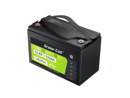 Green Cell CUBE LiFePO4 125Ah 12.8V 1600Wh Lithium Iron Phosphate Battery for Camper  Solar  Off-Grid System  Boat