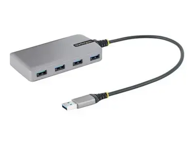 StarTech.com 4-Port USB Hub, USB 3.0 5Gbps, Bus Powered, USB-A to 4x USB-A Hub with Optional Auxiliary Power Input, Portable Desktop|Laptop USB Hub with 1ft (30cm) Attached Cable - USB Expansion Hub (5G4AB-USB-A-HUB) - hub - 4 ports