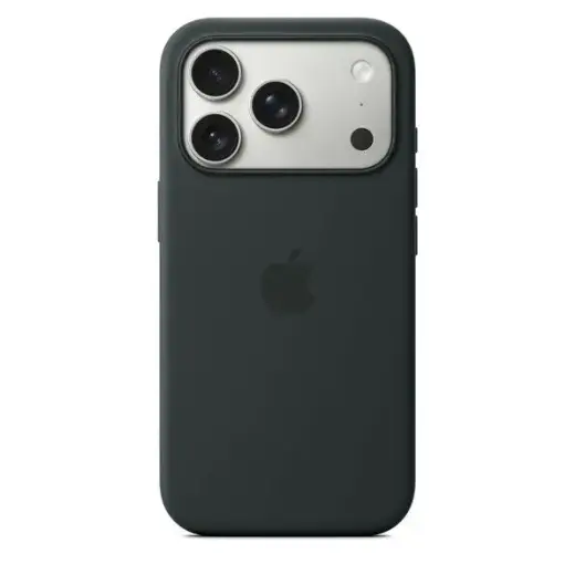 Silicone чехол с поддержкой MagSafe для телефона iPhone 17 Pro чёрный