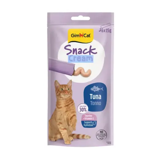 Gardumi kaķiem — Gim 05 GimCat SNACK CREAM TUNA 6 X 15 G