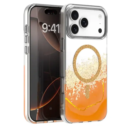 Epoxy Mag maciņš ar MagSafe atbalstu telefonam iPhone 17 Pro oranžs
