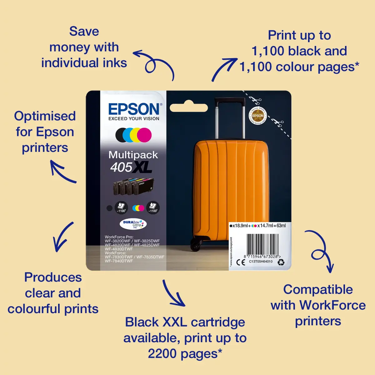 Tindikassett Epson 405 C13T05G14010 must