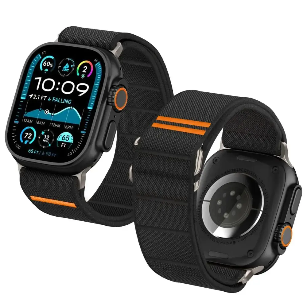 TECH-PROTECT NYLON SLIP APPLE WATCH 6 | 7 | 8 | 9 | 10 | SE | ULTRA 1 | 2 (44 | 45 | 46 | 49 MM) BLACK