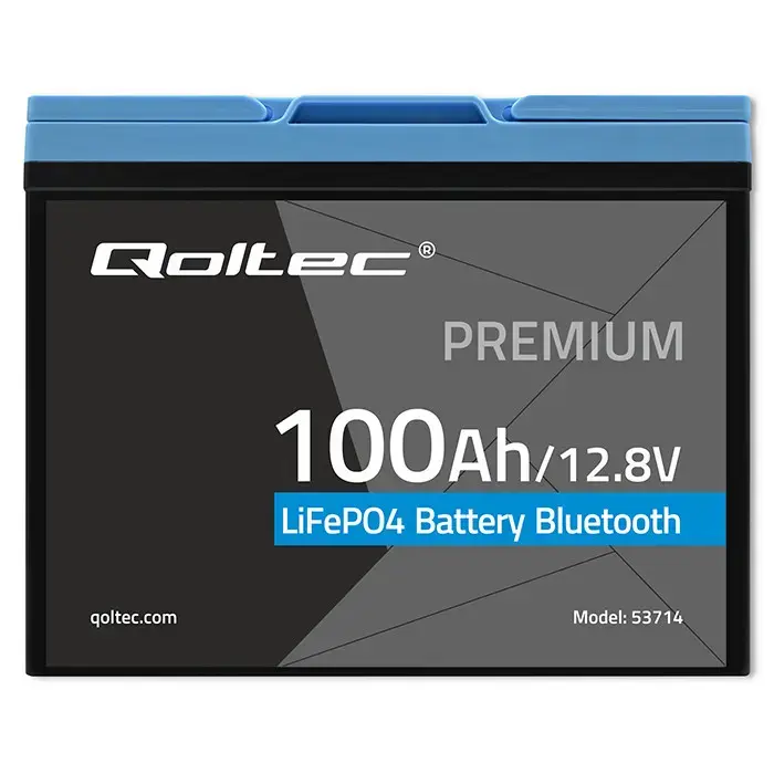Qoltec LiFePO4 lithium iron phosphate battery | 12.8V | 100Ah | 1280Wh | Bluetooth | BMS