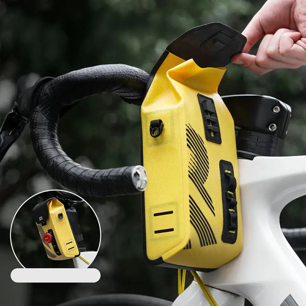 Torba rowerowa Rockbros AS-160 na kierownicę wodoodporna 1,3 l - żółta