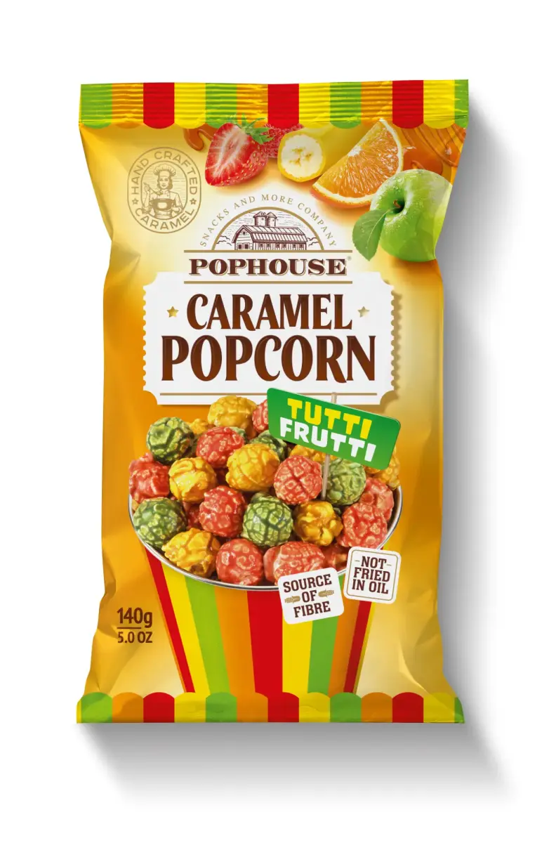Pophouse Tutti Frutti Caramel Popcorn, fruit