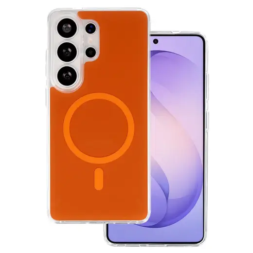 Glossy telefono dėklas su MagSafe palaikymu Samsung Galaxy S26 Ultra (S948) oranžinis