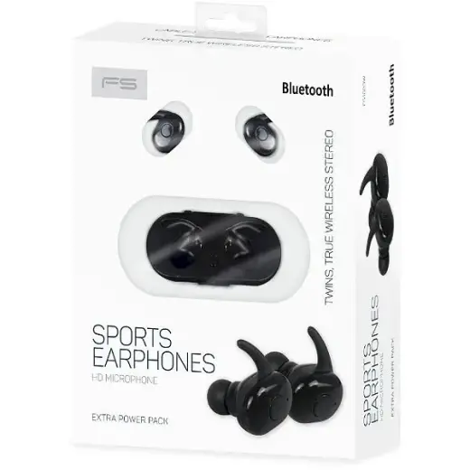 Fiesta FS1083B Airpods Bluetooth 5.0 Stereo Austiņas ar Mikrofonu Melnas