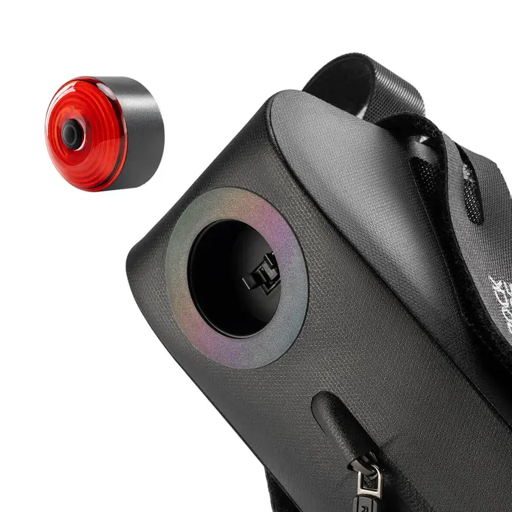 Torba rowerowa Rockbros AS-078-1 podsiodłowa z inteligentną lampką tylną 0,8 l - czarna