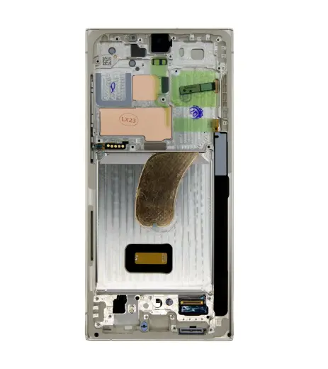 LCD display + Touch Unit + Front Cover Samsung S918 Galaxy S23 Ultra Cream (Service Pack)