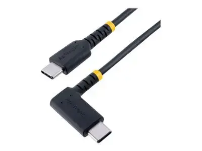 StarTech.com 6in (15cm) USB C Charging Cable Right Angle, 60W PD 3A, Heavy Duty Fast Charge USB-C Cable, USB 2.0 Type-C, Durable and Rugged Aramid Fiber, S20|iPad|Pixel - High Quality USB Charging Cord (R2CCR-15C-USB-CABLE) - USB-C cable - 24 pin USB-C to