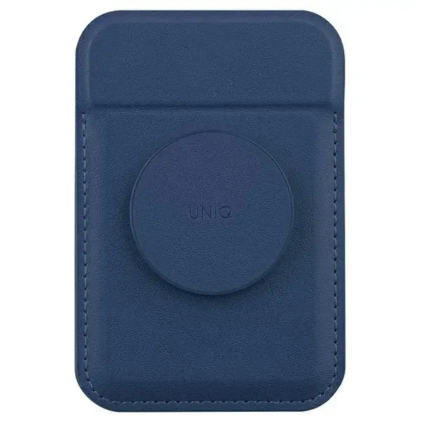 UNIQ Flixa magnetyczny portfel na karty z podpórką granatowy|navy blue