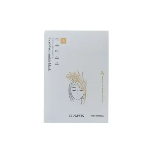 Glamfox, Rice Niacinamide, Glow Moisturising, Sheet Mask, For Face, 23 ml