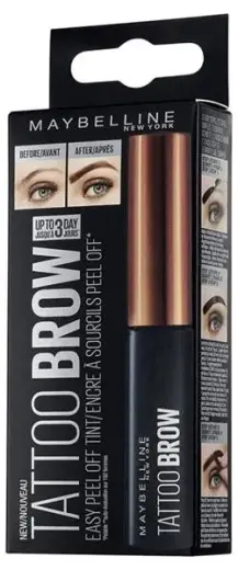 Maybelline Tattoo Brow Longlasting Peel Off Semi Permanent Eyebrow Gel Tint up to 3 Day Wear (Various Shades) - Medium Brown