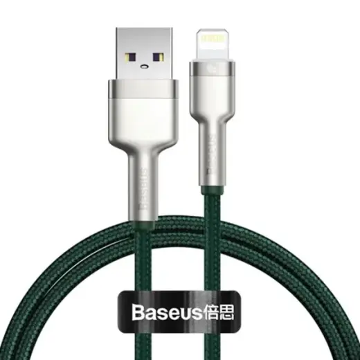 Baseus Cafule Series datu pārraides un uzlādes vads | USB-A uz Lightning | 12W | 1m | zaļš