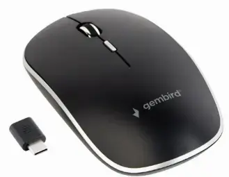 Беспроводная оптическая мышь Gembird Silent Optical Type-C Mouse Black