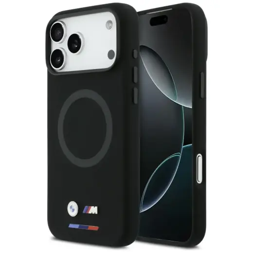 BMW M Silicon Logo MagSafe Case for iPhone 17 Pro Max Black