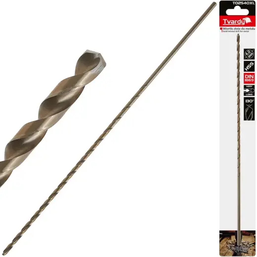 Ilgas HSS DIN1869 4.0 x 280mm auksinis metalinis sraigtinis grąžtas