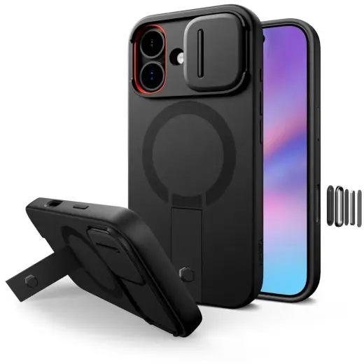 TECH-PROTECT KEVLAR AURA чехол с поддержкой MagSafe для телефона Apple iPhone 17 черный