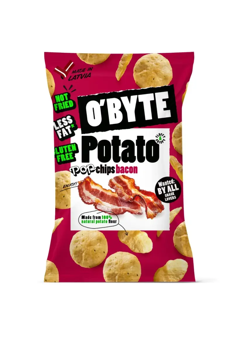 O'BYTE Kartupeļu čipsi ar bekona garšu 90g