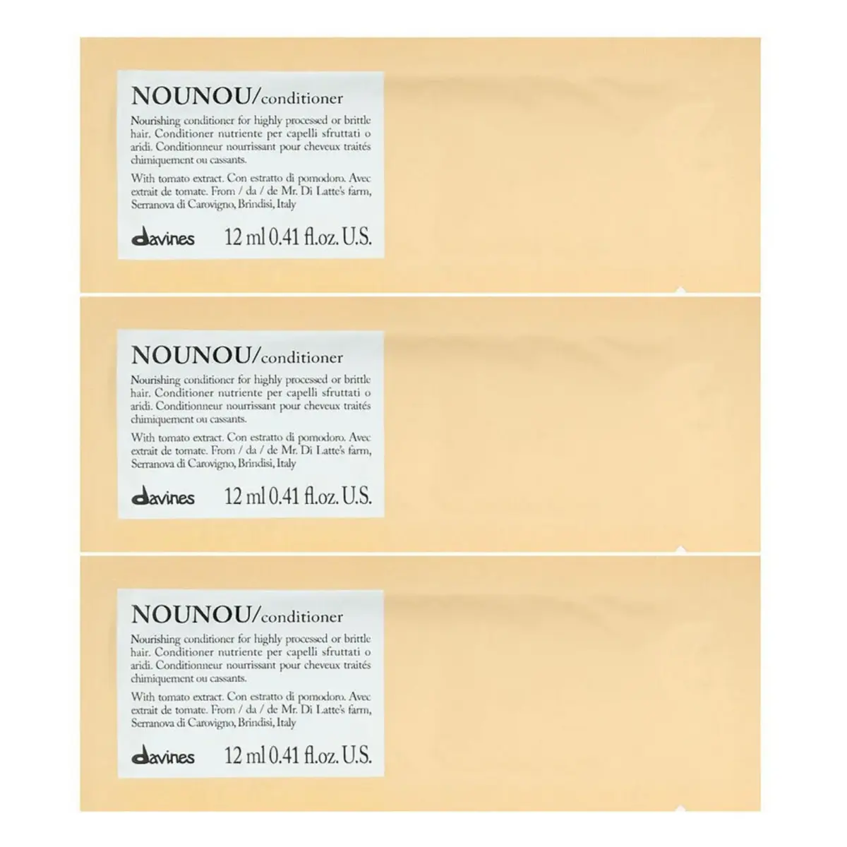 Davines, Nounou, Hair Conditioner, Nourishing, 12 pcs, 12 ml