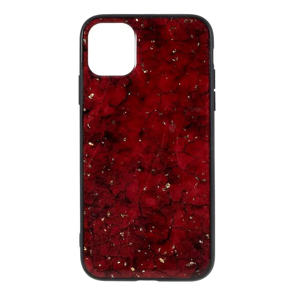Fusion Art Epoxy Back Case Silicone Case For Apple iPhone 11 Dark Red