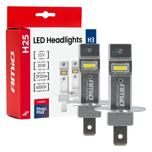 LED Headlights Series H25 CANBUS H3 12V 20W AMIO-04710