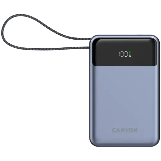 CANYON power bank OnPower 600 built-in cable 20000 mAh PD65W Dark Grey