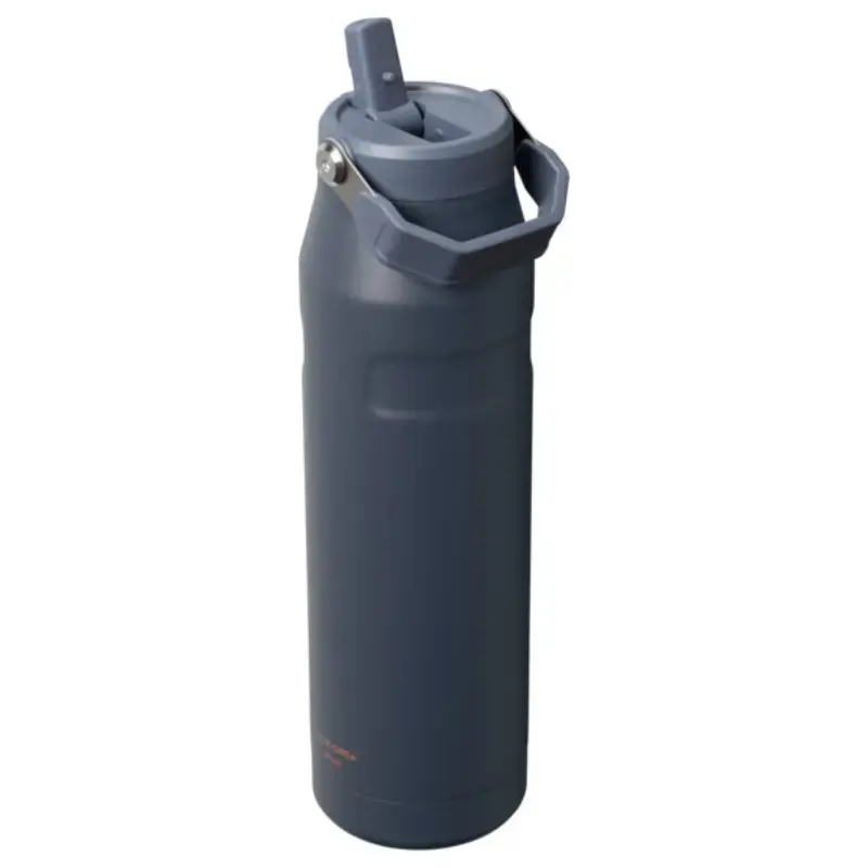 Termopudele ar salmiņu The IceFlow Bottle Flip Straw 2.0 1,06L pelēka