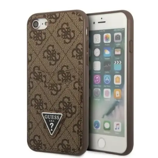 Guess GUHCI8P4TPW iPhone 7|8 SE 2020 |  SE 2022 hardcase brązowy|brown hardcase 4G Triangle Logo Cardslot