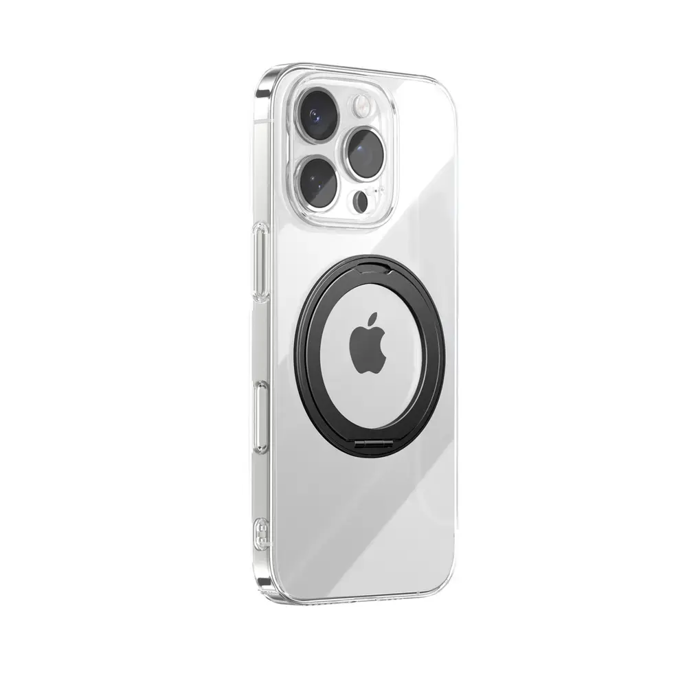 Joyroom Ultra-Thin maciņš ar statīvu un MagSafe atbalstu telefonam iPhone 16 Pro melns