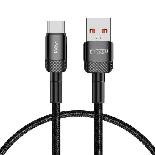Tech-Protect UltraBoost Evo datu pārraides un uzlādes vads | USB-C uz USB-C | 100W | 2m | melns