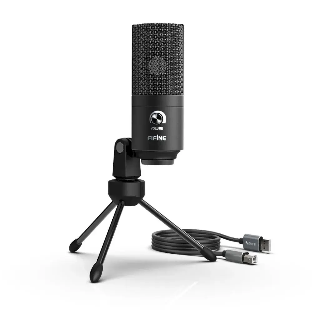 Fifine K680 microphone for gaming | podcasts | streams black + holder