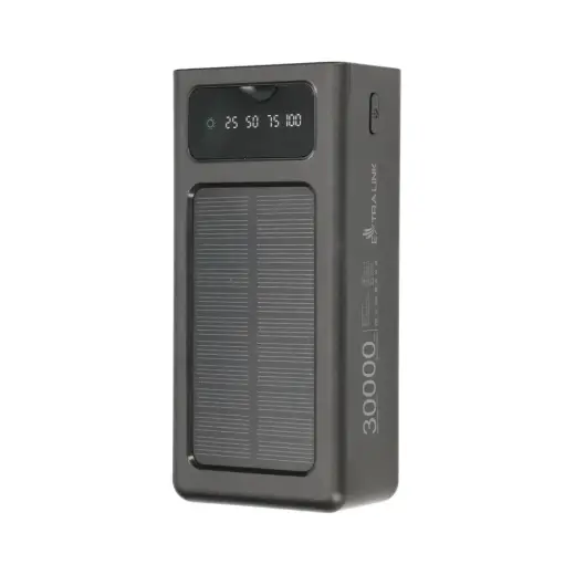 Extralink Solar EPB-093 power bank 30000 mAh | 4 x USB black