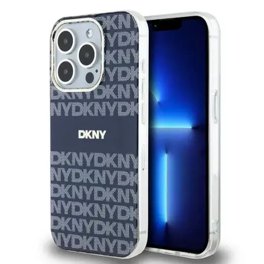 DKNY IML Mono & Stripe MagSafe case for iPhone 15 Pro Max - blue