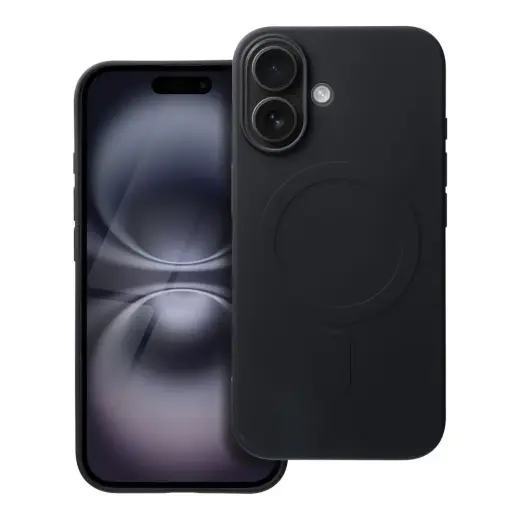 Silicone Mag Cover (big hole) maciņš ar MagSafe atbalstu telefonam iPhone 16 melns
