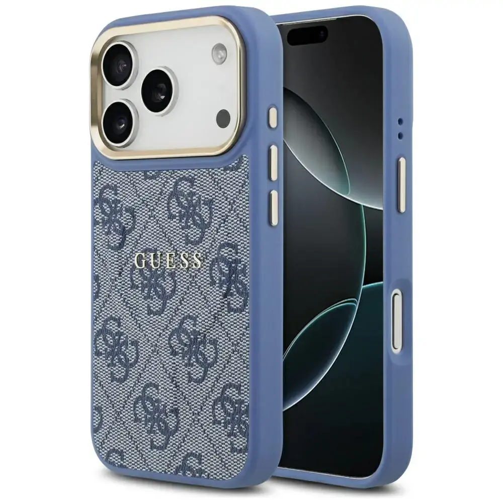 Guess 4G PU Classic Logo MagSafe Case for iPhone 17 Pro - Blue