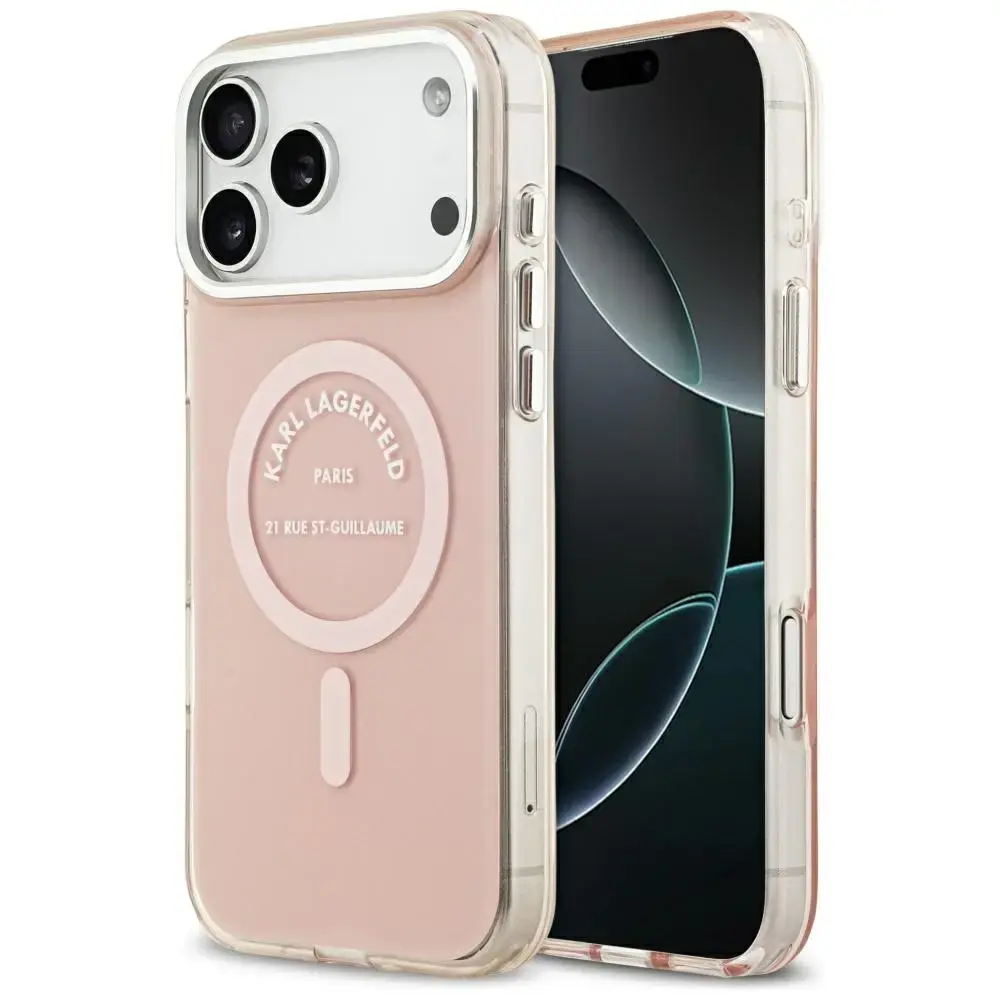 Karl Lagerfeld IML Karl RSG Logo MagSafe Case for iPhone 17 Pro Max Pink