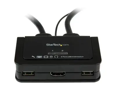 StarTech.com 2 Port USB HDMI Cable KVM Switch with Audio and Remote Switch - USB Powered KVM with HDMI - Dual Port HDMI KVM Switch (SV211HDUA) - KVM | audio switch - 2 ports