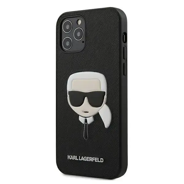Karl Lagerfeld KLHCP12LSAKHBK iPhone 12 Pro Max 6,7" czarny|black hardcase Saffiano Ikonik Karl`s Head